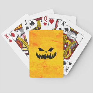 Jeu De Cartes Visage de citrouille effrayant d'Halloween