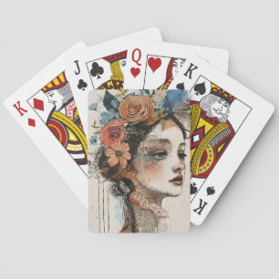 Jeu De Cartes Visage de collage de scrapbook vintage (2)