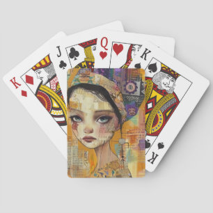 Jeu De Cartes Visage de collage de scrapbook vintage (4)