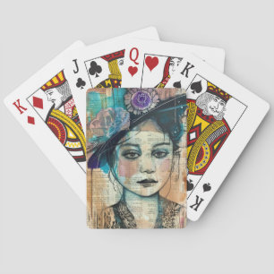 Jeu De Cartes Visage de collage de scrapbook vintage (7)