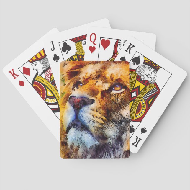 Jeu De Cartes Visage de lion placide (dos)