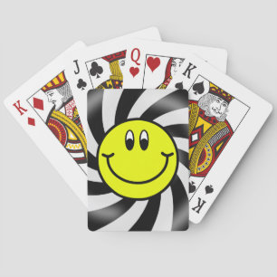 Jeu De Cartes Visage souriant Emoji Black Spiral Jouer Cartes