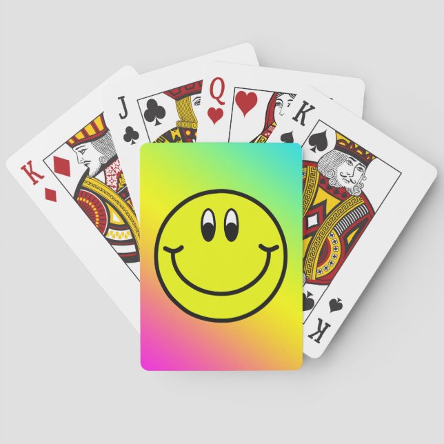 Jeu De Cartes Visage souriant Emoji Rainbow Design Jouer des car (dos)