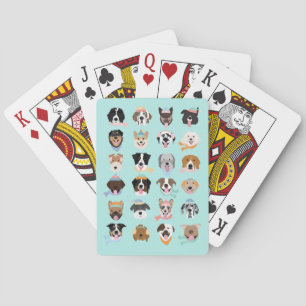 Jeu De Cartes Visages de chiens d'hiver