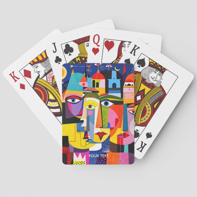 Jeu De Cartes Visages Formes Abstraits Mignons Fantastiques (dos)