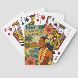 Jeu De Cartes Visite Hawaii Tourisme Art Mid Century
