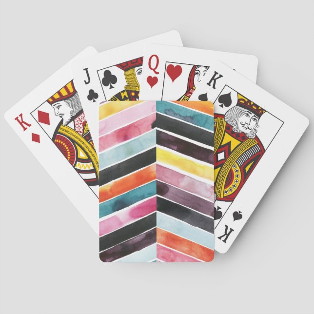 Jeu De Cartes Vivid aquarelle Chevron I (dos)