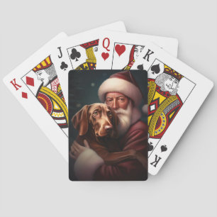 Jeu De Cartes Vizsla avec Noël Festif du Père Noël