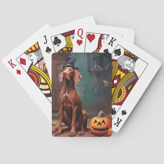 Jeu De Cartes Vizsla Citrouille Halloween effroi (dos)