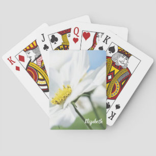 Jeu De Cartes Voeux avec marguerites blanches Personnalisé