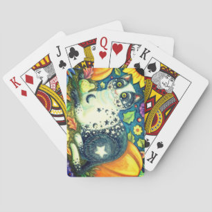 JEU DE CARTES VOIE LACTEE, UN CHAT D'HALLOWEEN MYSTIQUE, LUNE & 