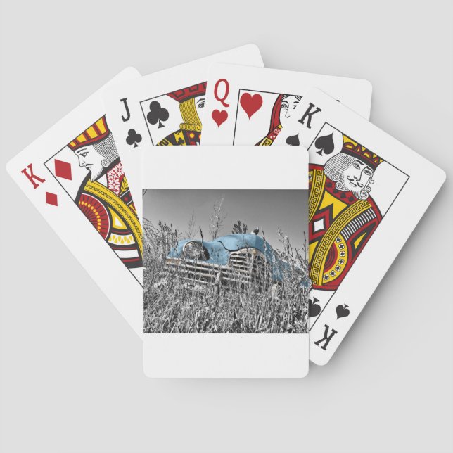 Jeu De Cartes Voiture bleue vintage (dos)