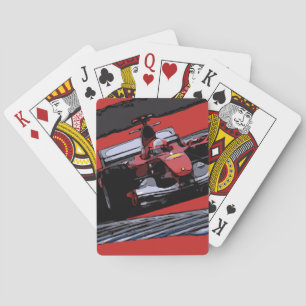 JEU DE CARTES VOITURE DE LA RACE ROUGE - PASSION