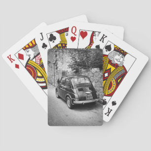 Jeu De Cartes Voiture FIAT 500 en noir et blanc