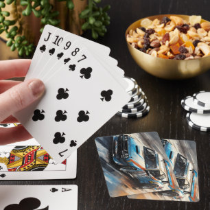 Jeu De Cartes Voiture Sporty Blue Racing