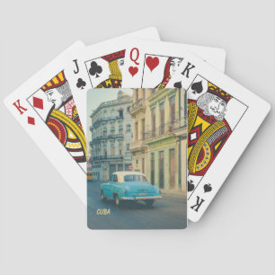Jeu De Cartes Voitures Américaines Vintage à La Havane Cuba Phot