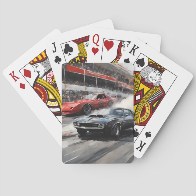 Jeu De Cartes Voitures Red & Black Muscle (dos)