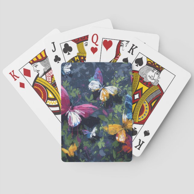 Jeu De Cartes Vol de Papillon Abstrait Vibrant (1) (dos)