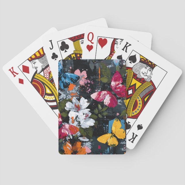 Jeu De Cartes Vol de papillon abstrait vibrant (2) (dos)