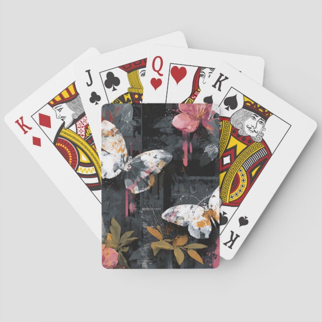 Jeu De Cartes Vol de papillon abstrait vibrant (3) (dos)