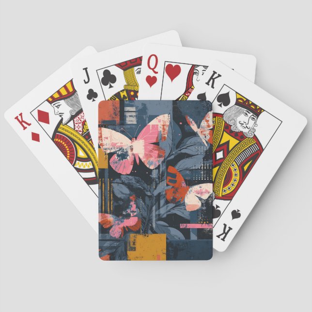 Jeu De Cartes Vol de Papillon Abstrait Vibrant (6) (dos)