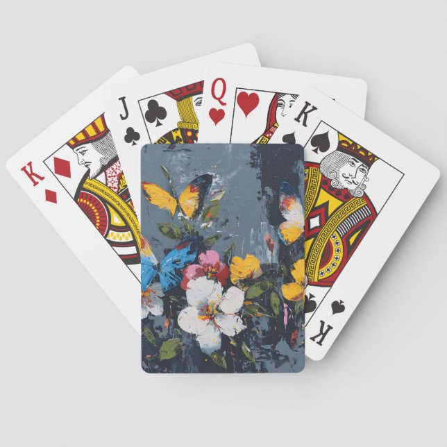 Jeu De Cartes Vol de papillon abstrait vibrant (9) (dos)