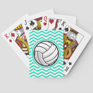 Jeu De Cartes Volley-ball ; Aqua Green Chevron