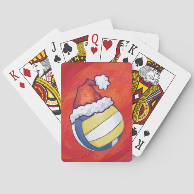Jeu De Cartes Volley-ball avec Casquette de Noël (dos)