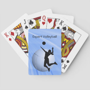 Jeu De Cartes Volleyball Silhouetted Player et Ball personnalise