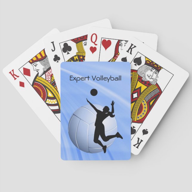 Jeu De Cartes Volleyball Silhouetted Player et Ball personnalise (dos)