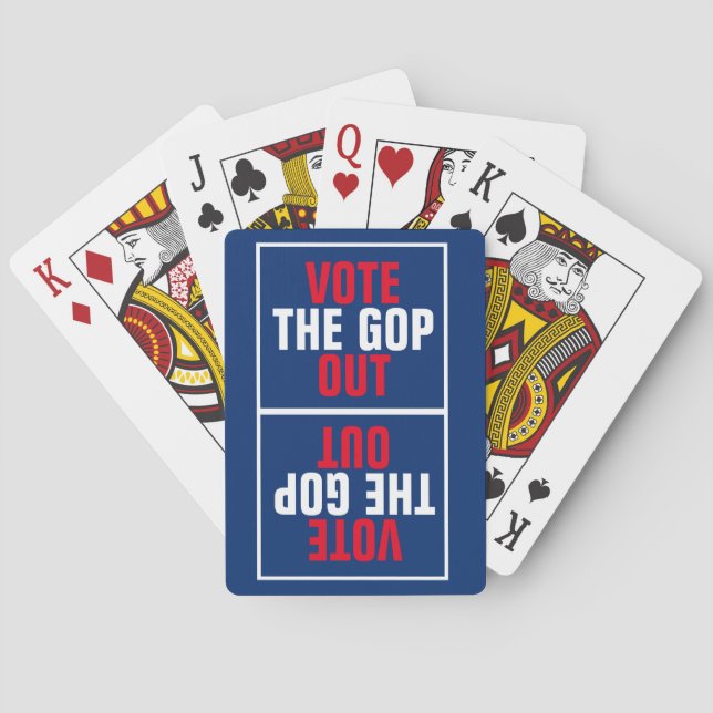 Jeu De Cartes Votez le miroir GOP Out Image Rouge Blanc Bleu (dos)