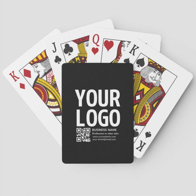 Jeu De Cartes Votre logo avec code QR et texte modifiables  (dos)