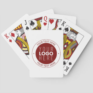 Jeu De Cartes Votre logo et texte personnalisable Rouge foncé/