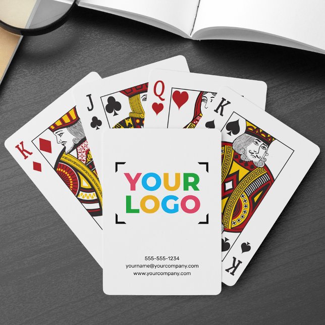 Jeu De Cartes Votre logo ici Clean Business Branding Blanc (Créateur téléchargé)