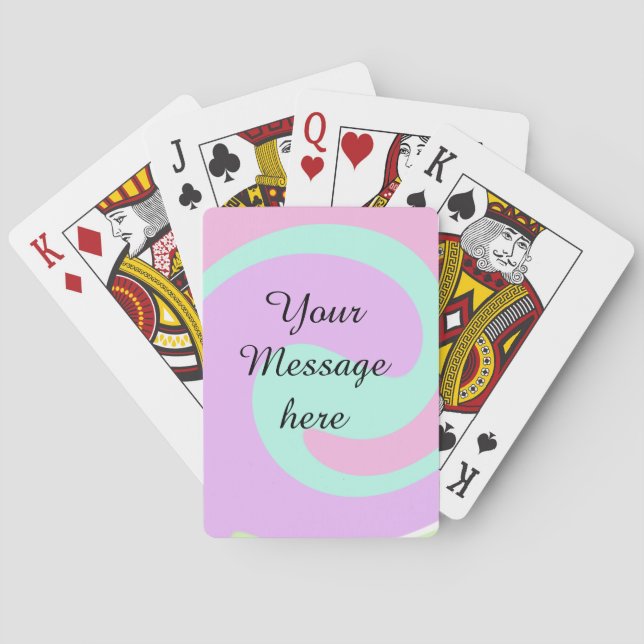 Jeu De Cartes Votre message ici ajouter texte nom monogramme ros (dos)