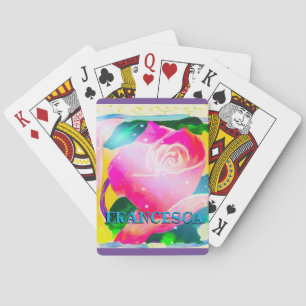 Jeu De Cartes Votre nom avec l'ombre de baisse, faisceaux