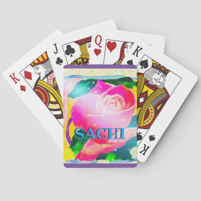 Jeu De Cartes Votre nom avec l'ombre de baisse, faisceaux (dos)