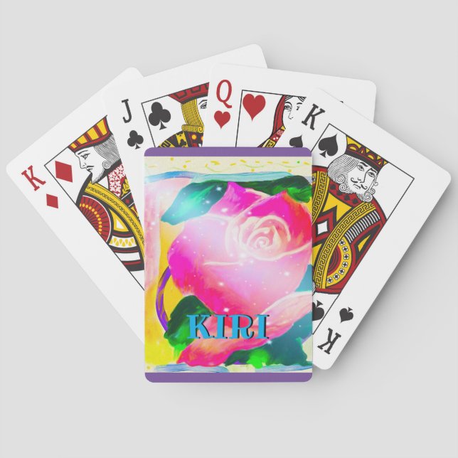 Jeu De Cartes Votre nom avec l'ombre de baisse, faisceaux (dos)