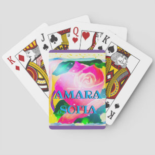 Jeu De Cartes Votre nom avec l'ombre de baisse, faisceaux