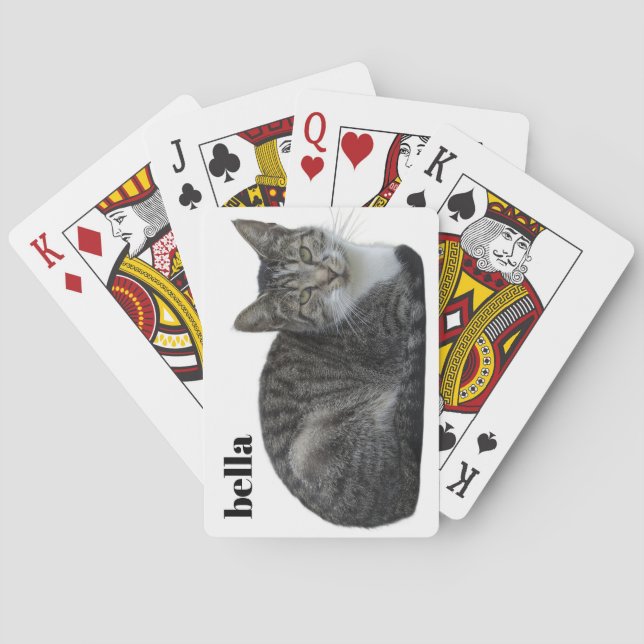 Jeu De Cartes Votre nom de chat et modèle de photo de l'animal (dos)