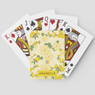 Jeu De Cartes Votre Nom - Fleurs, Pétales, Feuilles - Vert jaune