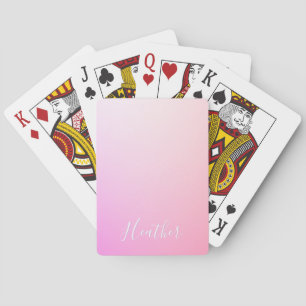 Jeu De Cartes Votre nom ou mot Dégradé ombré rose