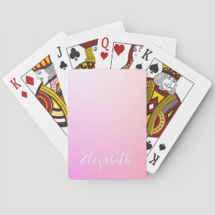 Jeu De Cartes Votre nom ou mot Dégradé ombré rose