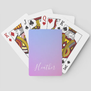 Jeu De Cartes Votre nom ou mot Dégradé rose violet & bleu