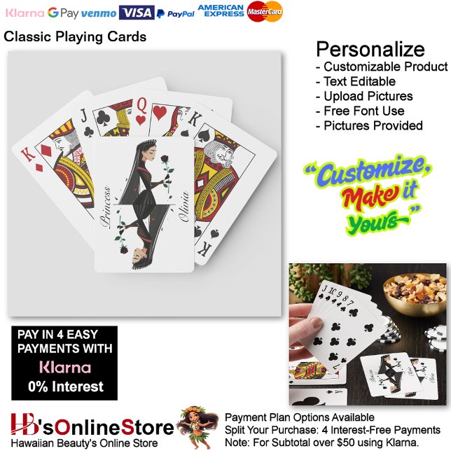 Jeu De Cartes Votre nom Princesse Personnalisable Lecture Cartes (Your Name Princess Customizable Playing Cards.)