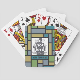 Jeu De Cartes VOTRE PHOTO en Motif géométrique jouer aux cartes