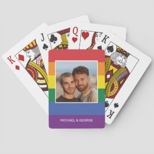 Jeu De Cartes VOTRE photo et nom(s) personnalisé(s) Rainbow Flag