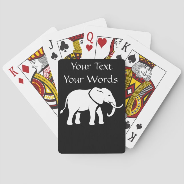 Jeu De Cartes Votre texte Modifier le nom Mots Eléphant blanc (dos)