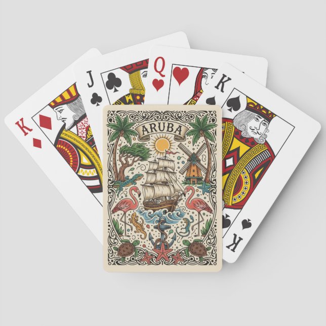 Jeu De Cartes Voyage à Aruba (dos)