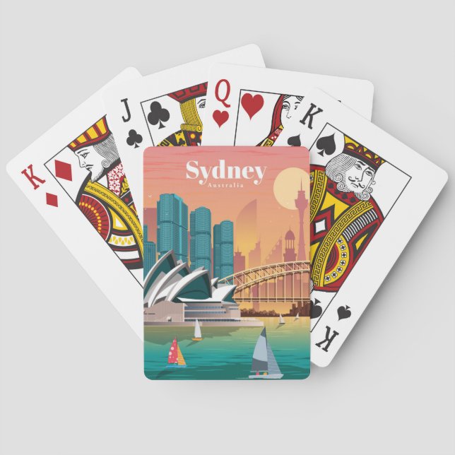 Jeu De Cartes Voyage Art Voyage À Sydney Australie (dos)